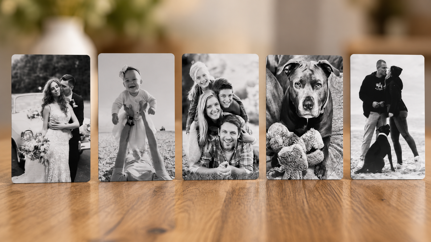 5x Fotogravur auf Aluminiumkarte | Lunavur